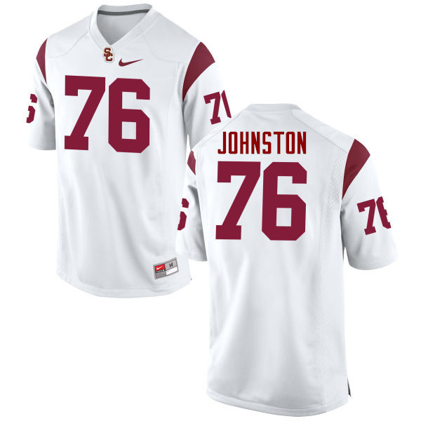 Men #76 Clayton Johnston USC Trojans College Football Jerseys-White - Click Image to Close